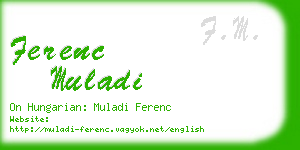 ferenc muladi business card